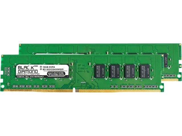 Black Diamond Memory Black Diamond Memory BD16GX22400MQ25 32GB (2 x 16GB) DDR4 2400 desktop RAM — fotografie produktu