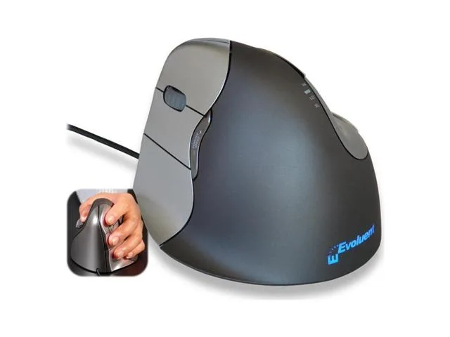 Evoluent Evoluent VerticalMouse 4 VM-4L Silver/Black USB 2.0 Wired Laser 6 Button Left Handed Mouse — product photo