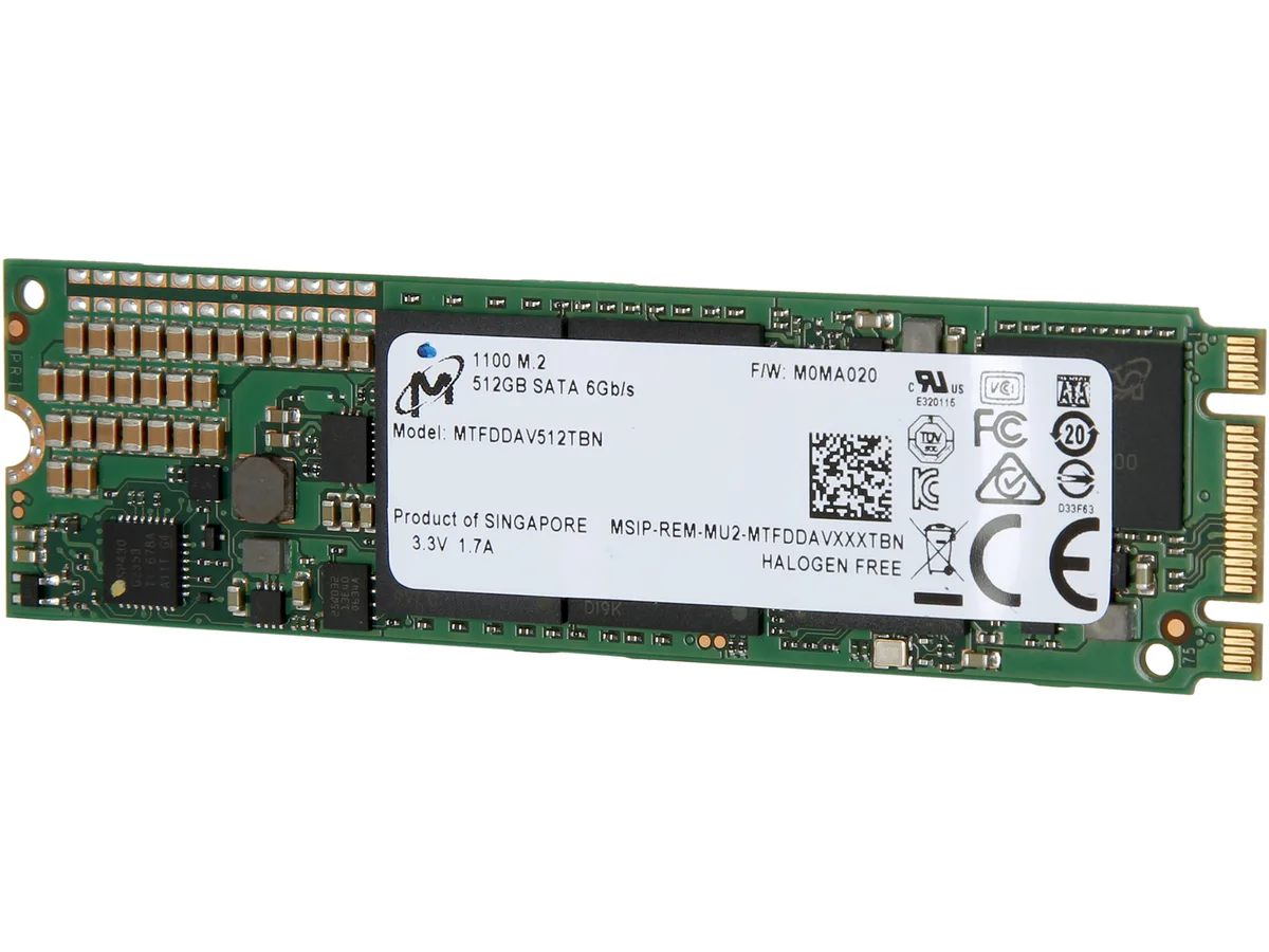 Micron Technology, Inc. Micron Technology, Inc. MTFDDAV512TBN-1AR1ZA 1100 M.2 2280 512GB SATA internal SSD — product photo