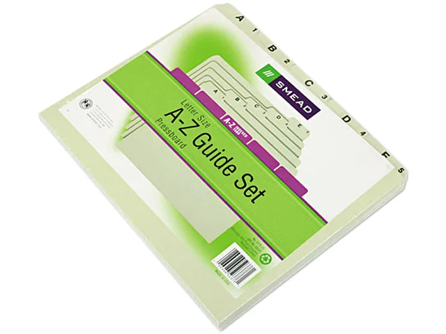 Smead Smead 50376 Recycled Top Tab File Guides Alpha 1/5 Tab Pressboard Letter 25/Set file folder — product photo