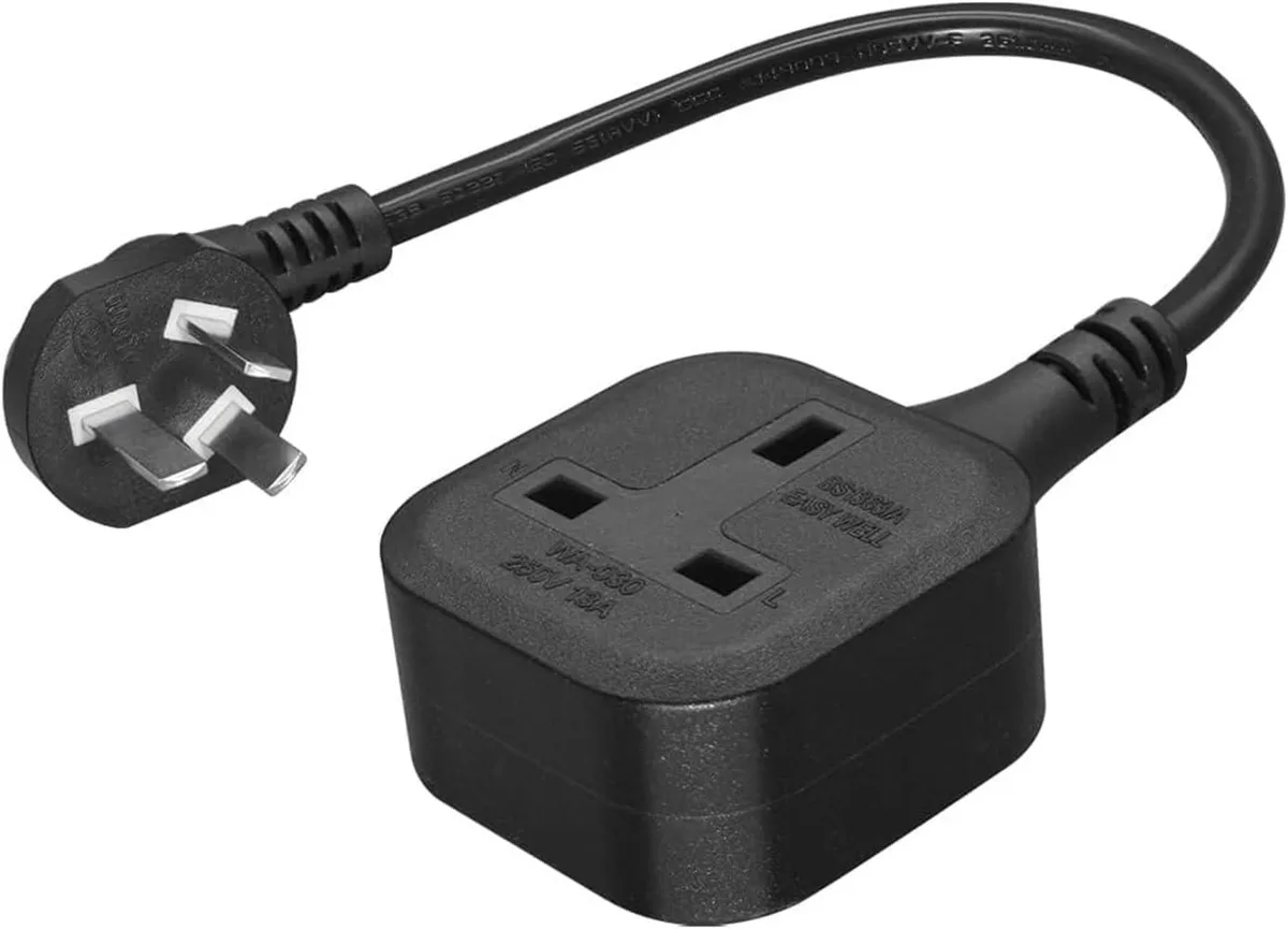 TeKit TeKit AU to UK Power Extension Cord 1ft 30cm 17AWG 13A 250V — product photo