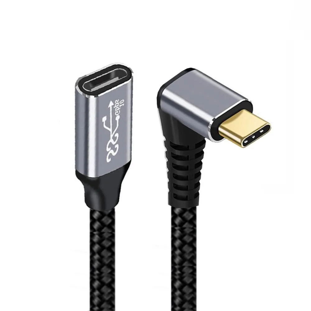 Fervit Fervit USB-C 3.1 Male-Female Angled Extension Cable 10Gbps 100W 200cm — product photo