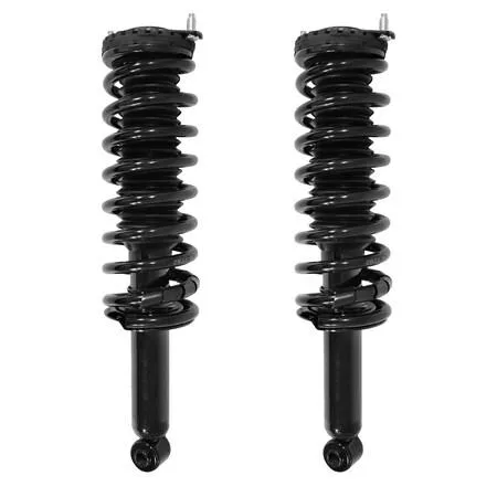 Pair of silver rear strut assemblies with coil springs and top mounts