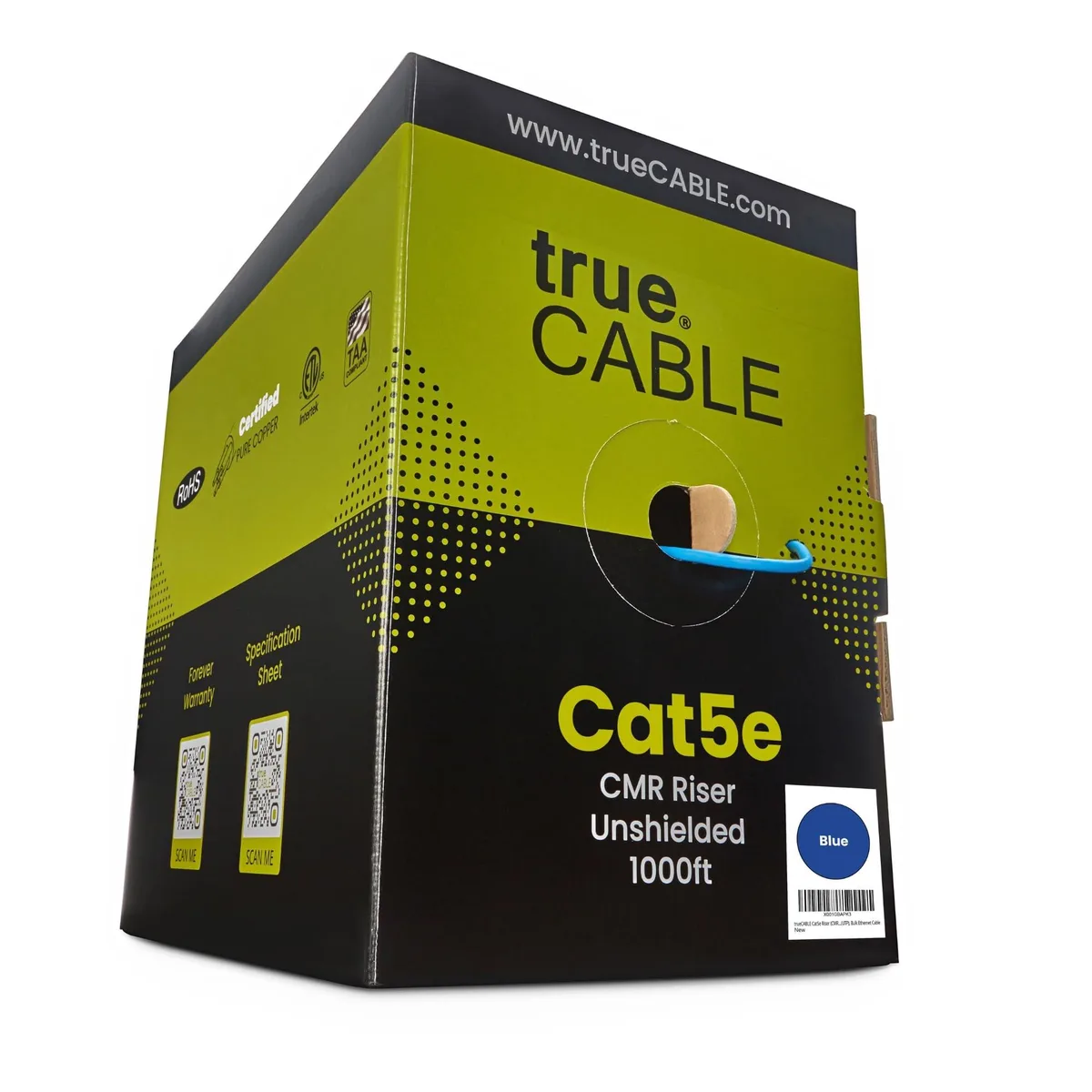 Bipra Bipra 2 in 1 accessory Cat5e Riser 1000ft Blue 24AWG 350MHz PoE++ — product photo