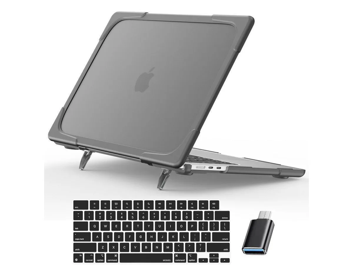 BONAEVER BONAEVER 15 inch MacBook Air Hard Case Grey 2023 2024 2025 A2941 A3114 A3241 — product photo