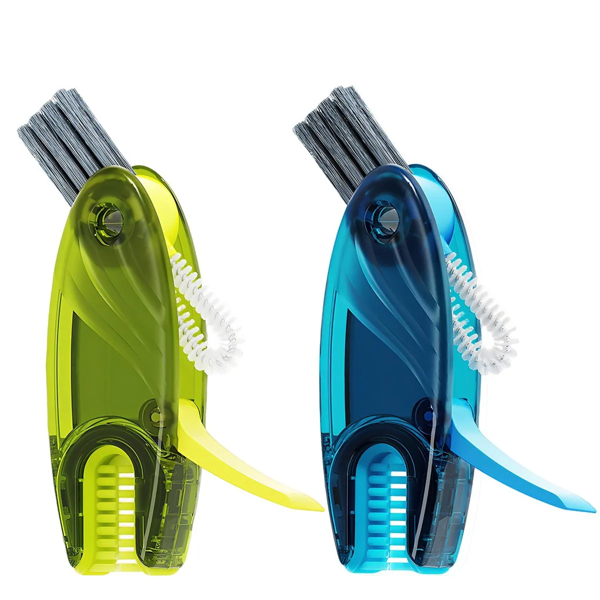  3 in 1 Cup Lid Gap Cleaning Brush Set Green&amp;Blue cleaning kit — product photo