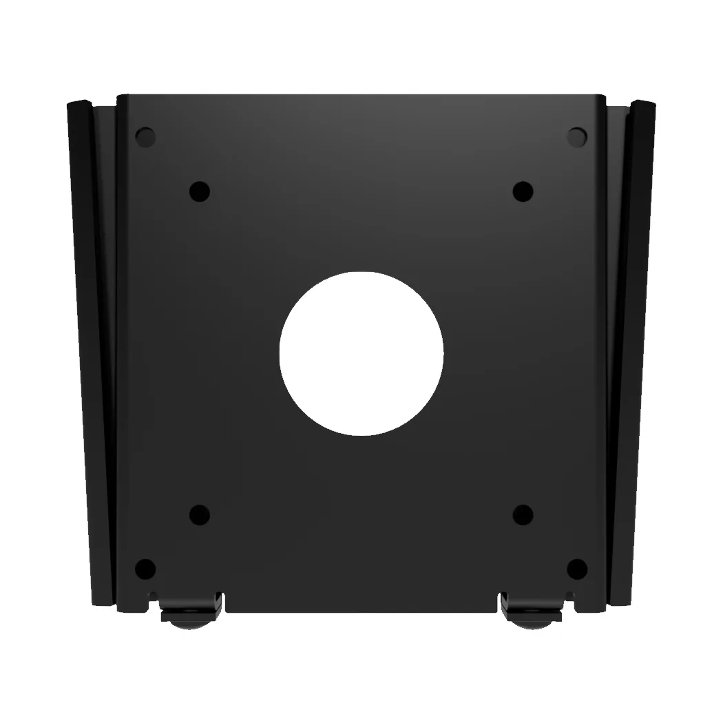 Two-piece slim VESA wall mount with locking screws, 15.2mm clearance