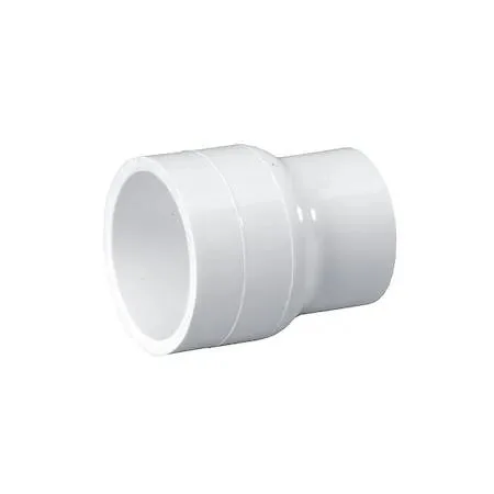 White PVC reducing coupling 10 inch to 8 inch schedule 40