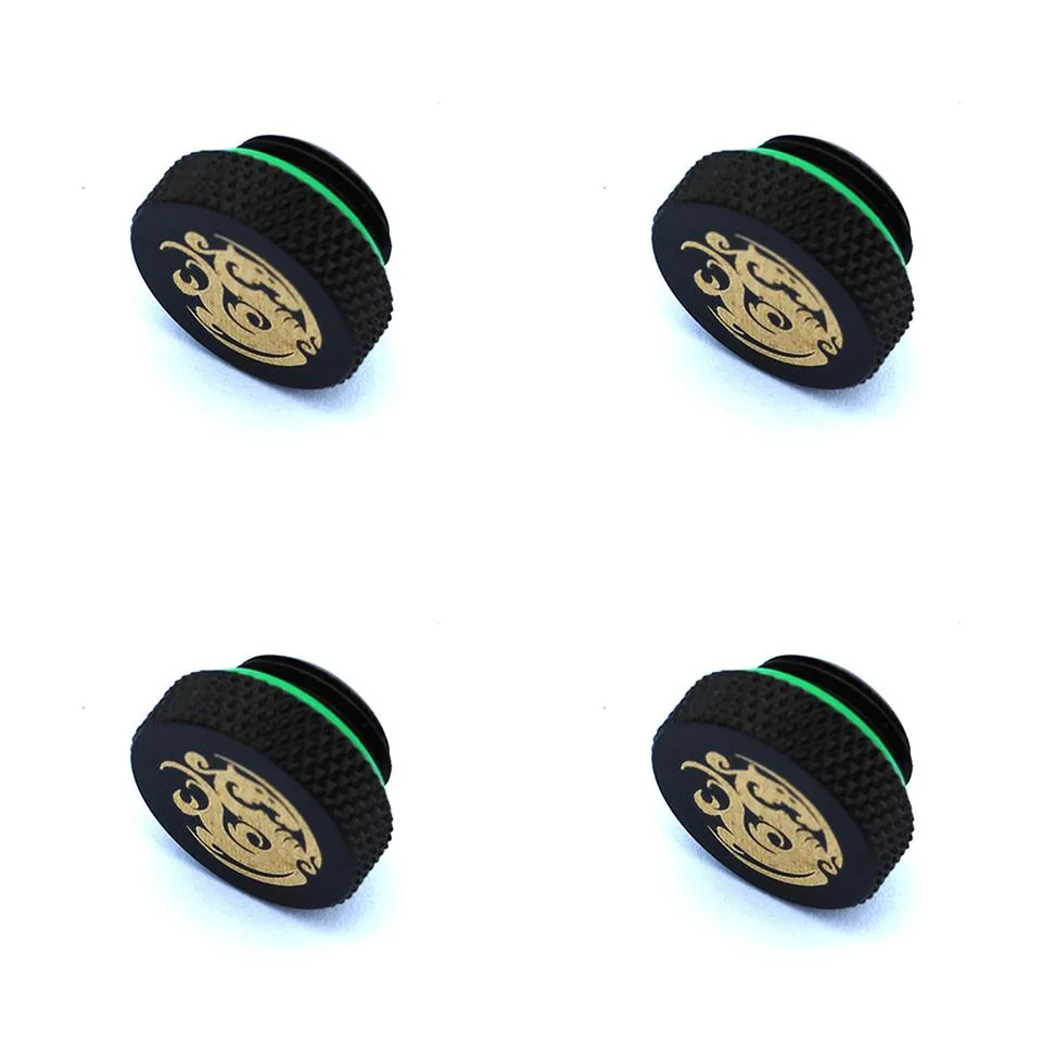 Bitspower Bitspower G1/4" Matt Black Stop Fitting 4-pack — product photo