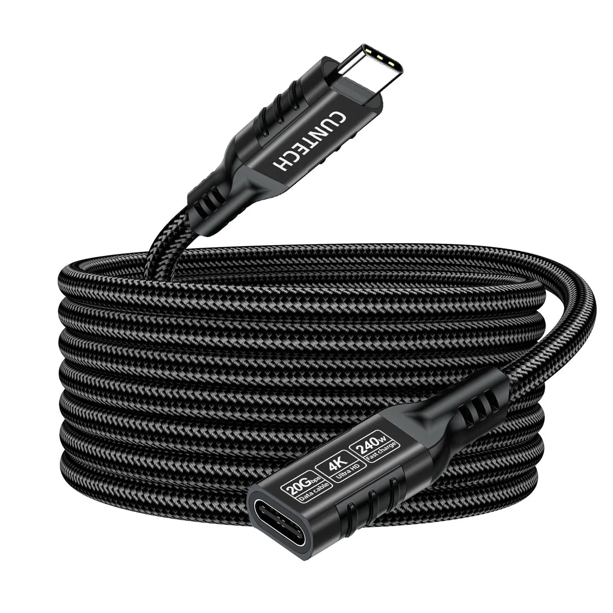  Cuntech CY016-BK3M USB C Extension Cable 10ft 20Gbps 4K@60Hz 240W — product photo