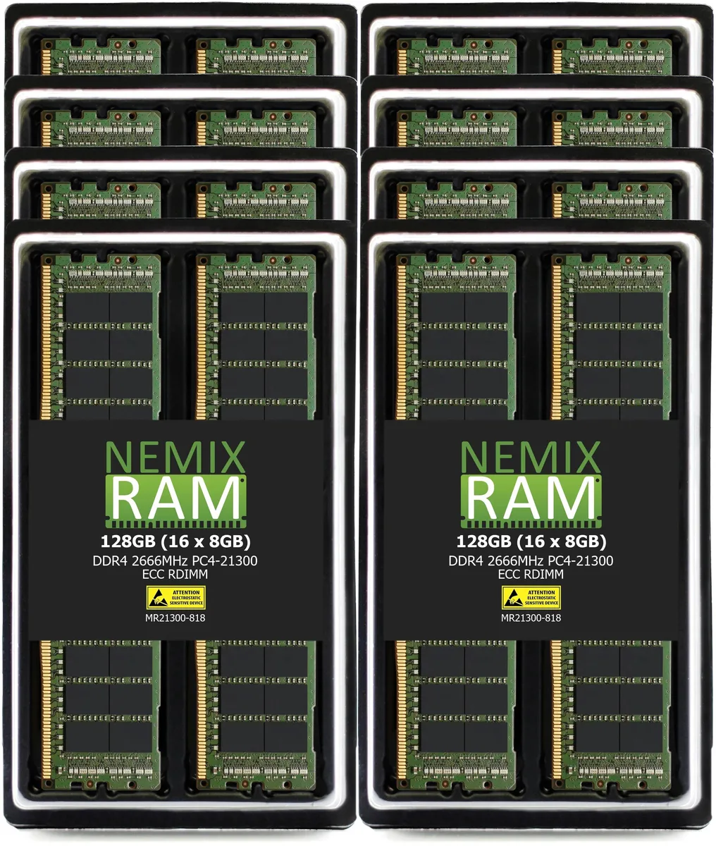 NEMIX RAM NEMIX RAM 128GB (16x8GB) DDR4 2666 ECC RDIMM CL19 1.2V for Dell PowerEdge R7425 — product photo