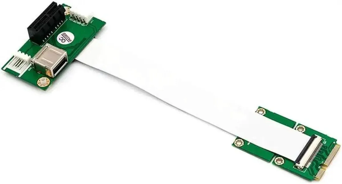 SMUGDESK SMUGDESK Mini PCI-E to PCIe X1 Riser Adapter with FFC Cable USB2.0 — product photo