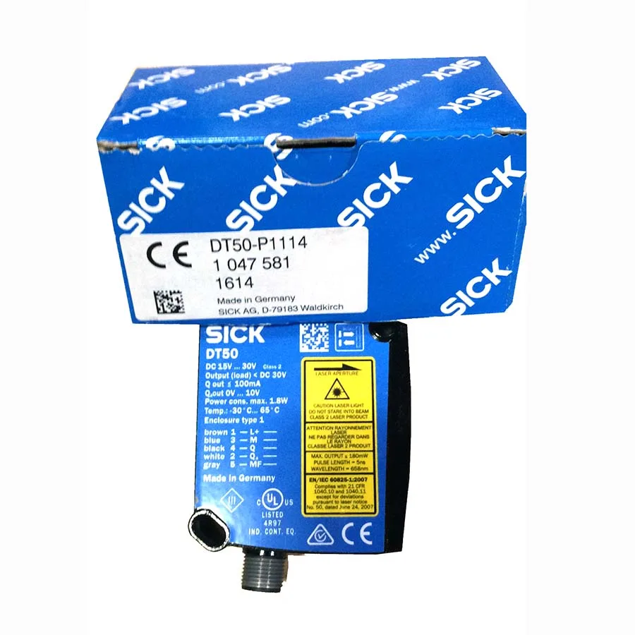 Rectangular zinc die-cast sensor with acrylic window and M12 connector