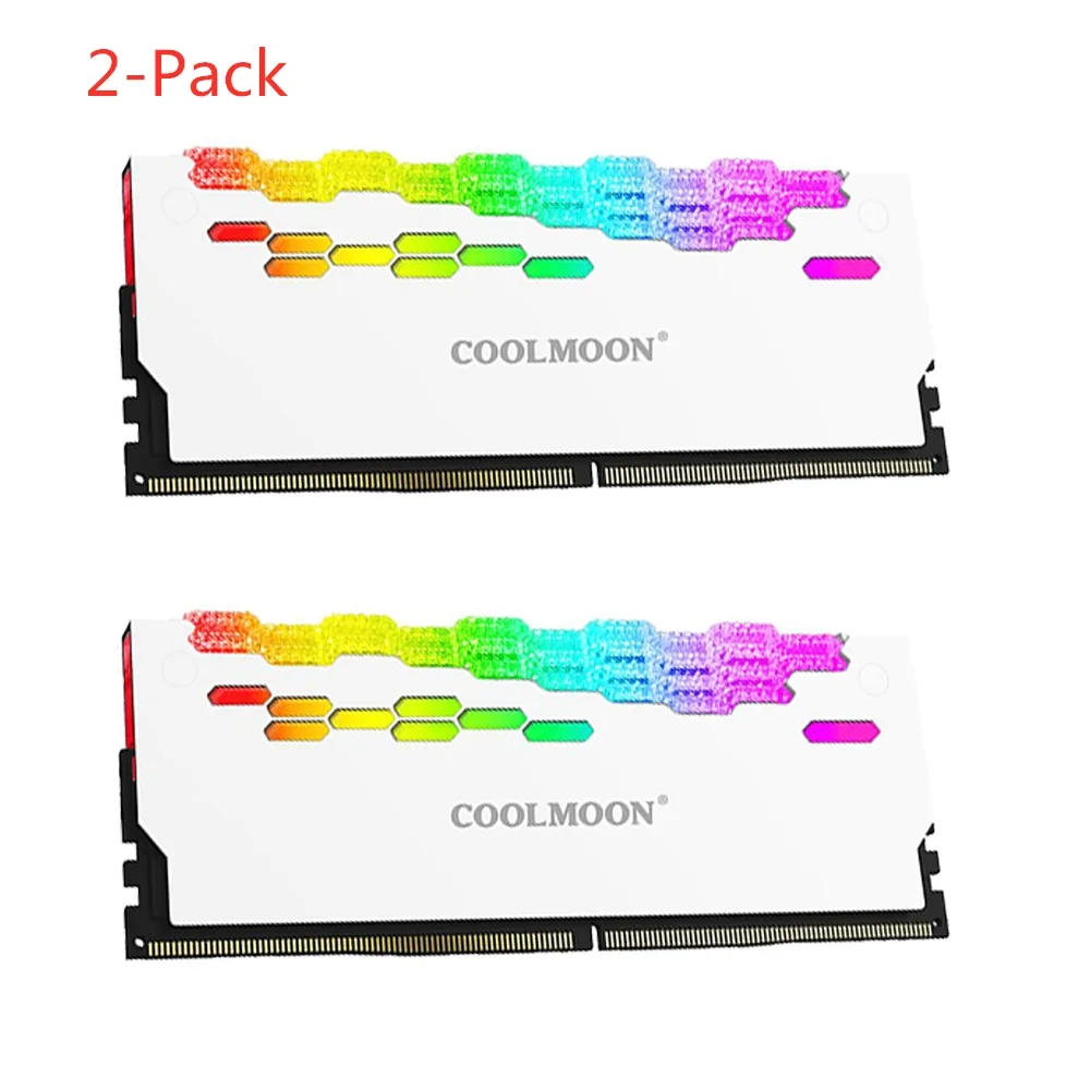 weastlinks weastlinks RA-2 laptop cooling pad white 2 fans 10 ARGB LEDs 5V 0.21A 3-pin 4-pin 500mm wire 135x50x9mm — product photo