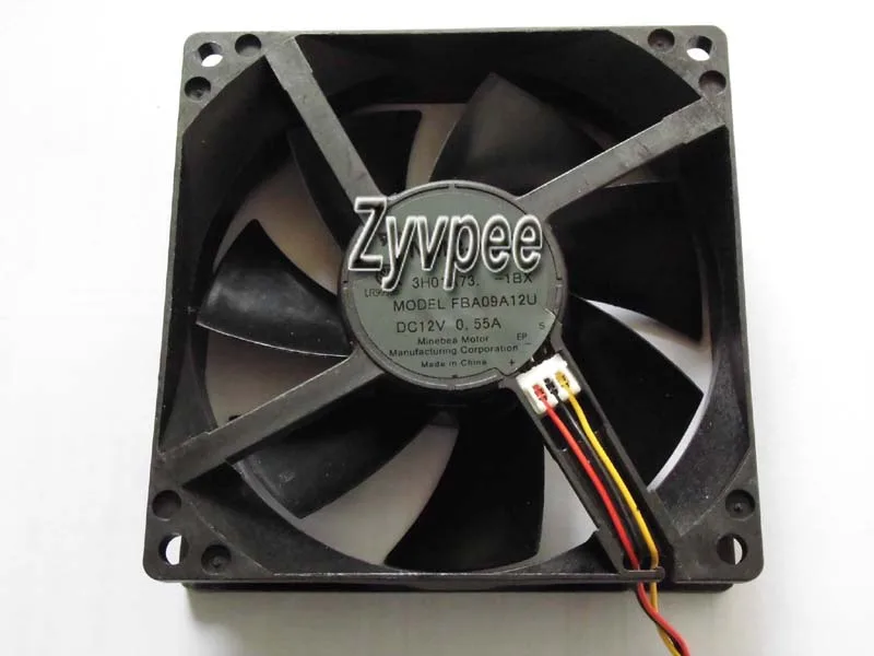 Zyvpee Zyvpee FBA09A12U 90 mm 25 mm 12 V 0.55 A 3-wire case fan — product photo