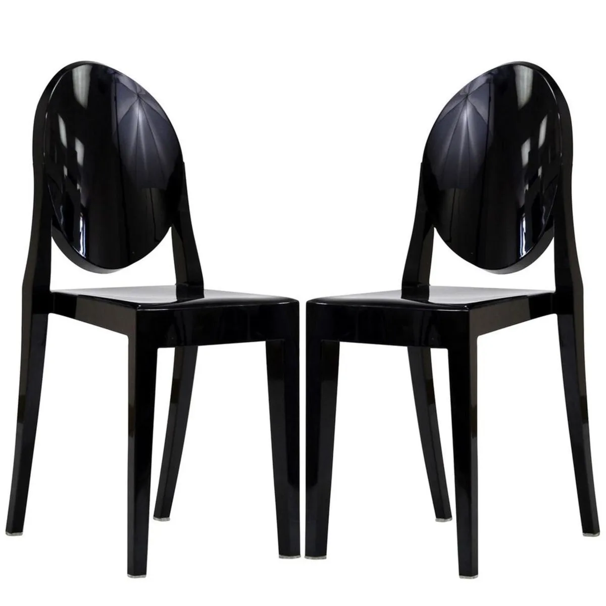 LexMod LexMod EEI-906-BLK Casper Dining Chair Set of 2 Black Polycarbonate Educational Supply — product photo