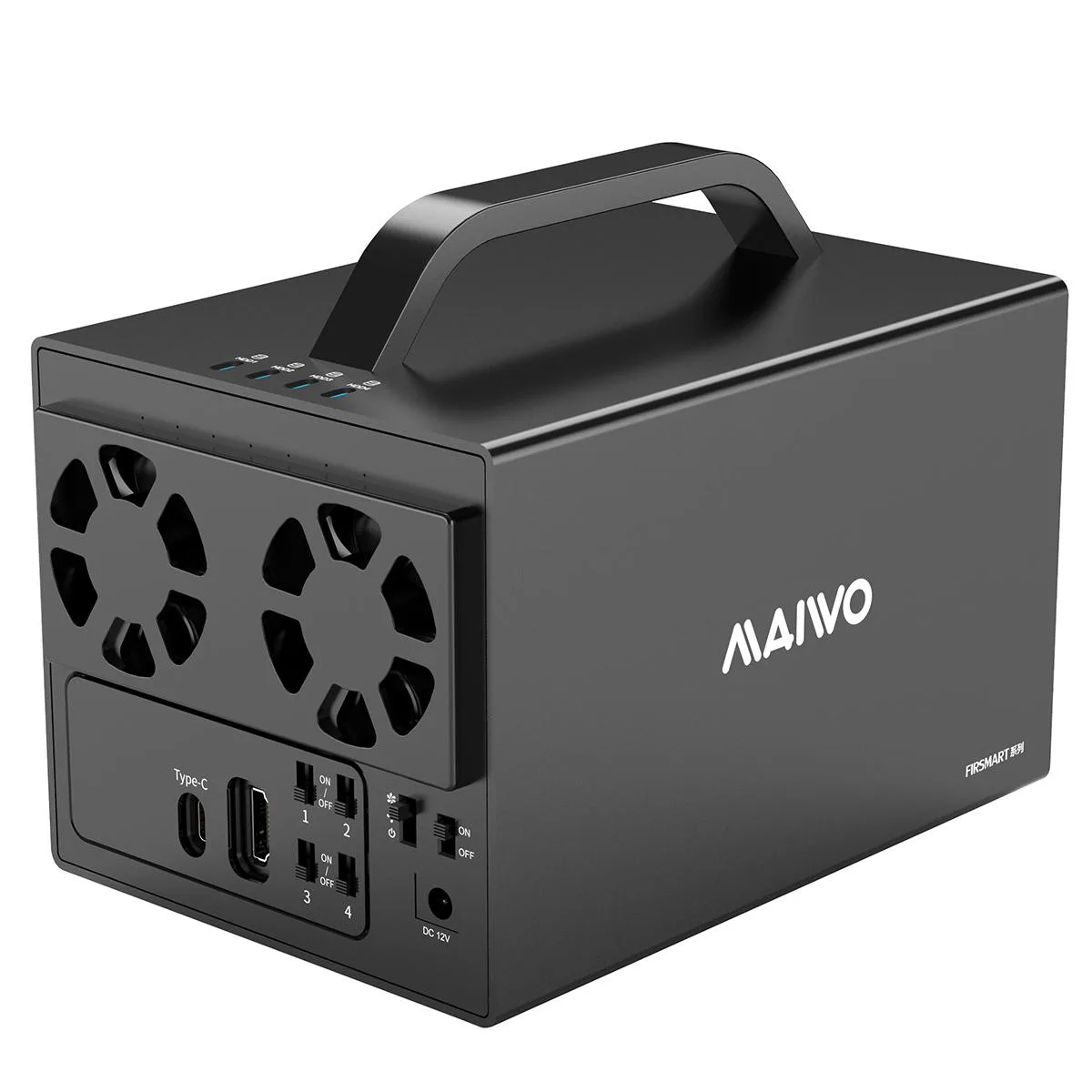 MAIWO MAIWO 4 Bay 3.5" SATA Enclosure, 2 Fans, HDTV, 88TB — product photo