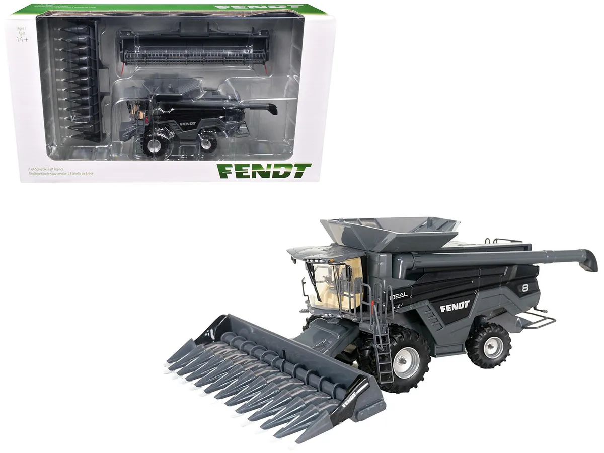 SpecCast Collectibles SpecCast Collectibles Fendt Ideal 8 Combine Grain 12 Row Corn Head Gray 1/64 Diecast — product photo