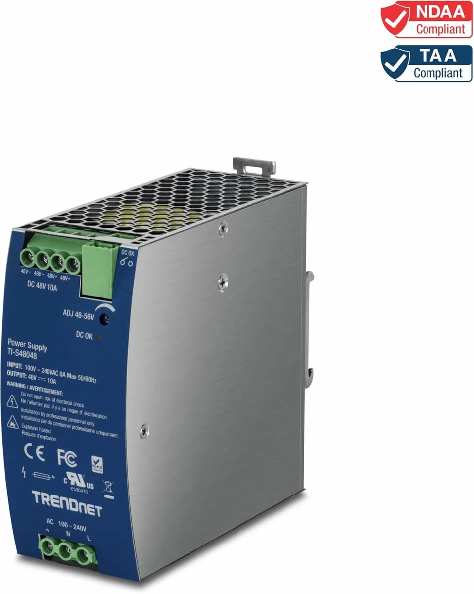 TRENDnet TRENDnet TI-S48048 480W 48-56V 10A DIN-Rail Industrial Power Supply — product photo