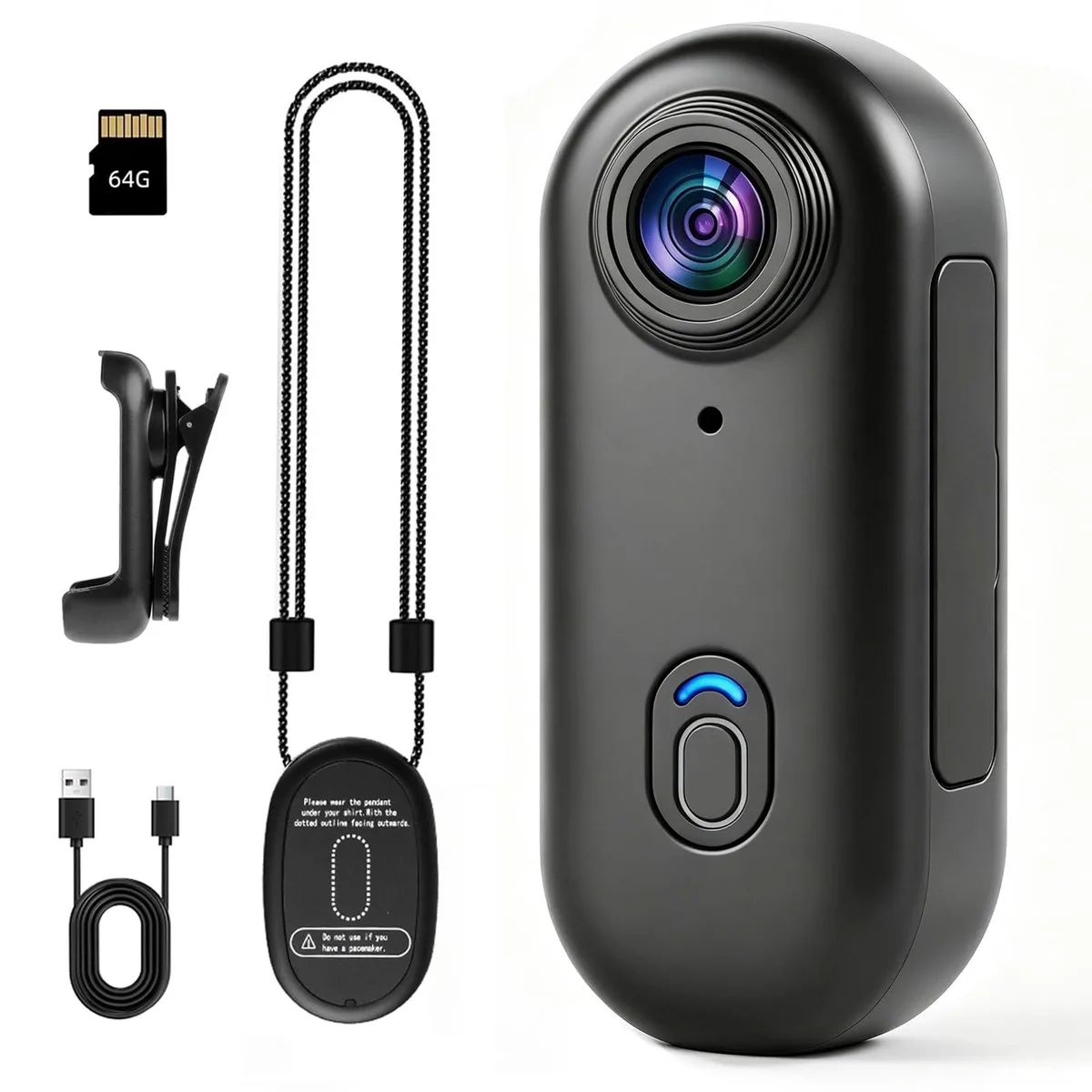  Leinlume H88 Mini Body Camera 1080p 64GB Black — product photo