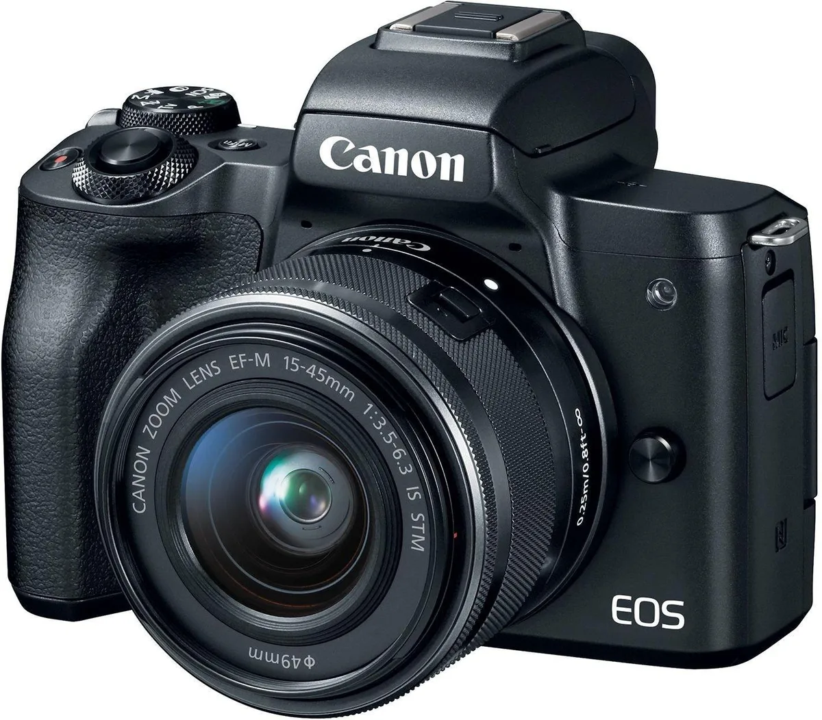 Canon International Canon International EOS M50 Mirrorless Camera Kit w/EF-M15-45mm (Black) USA Model (Kit Box) — product photo