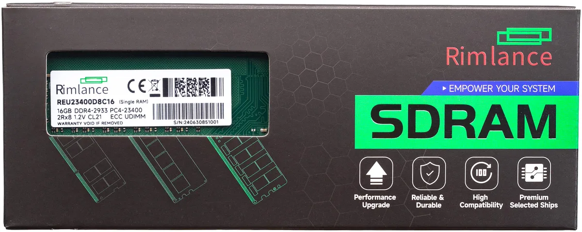 RIMLANCE RIMLANCE REU23400D8C16 16GB DDR4 2933 ECC UDIMM 2Rx8 — product photo