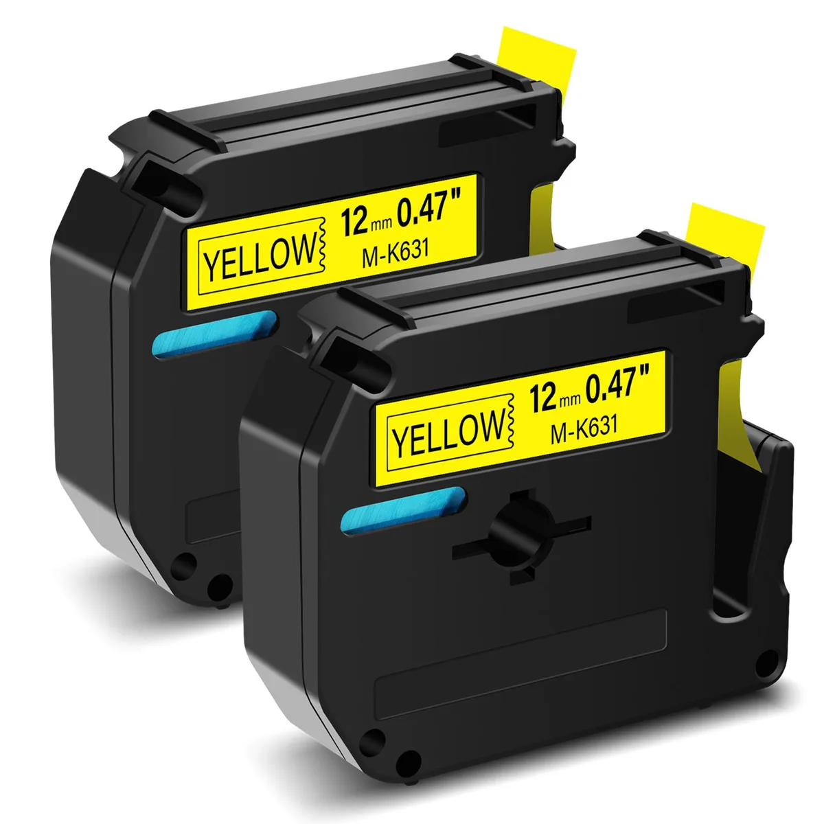 GREENCYCLE GREENCYCLE MK-631 Label Tape 12mm x 8m Black on Yellow 2 Pack — product photo