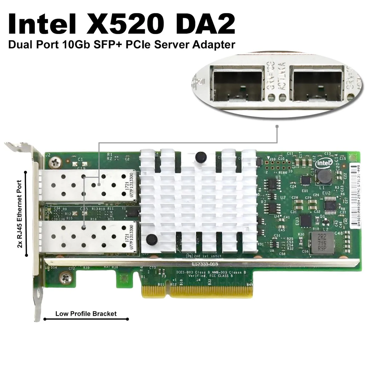 DELL DELL X520-DA2 10GbE Dual Port SFP+ Network Card — product photo