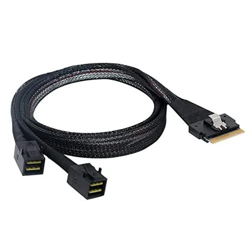 Vszerda Vszerda SFF-8654 8i 74pin to Dual SFF-8643 4i SAS cable 50cm 24Gbps — product photo