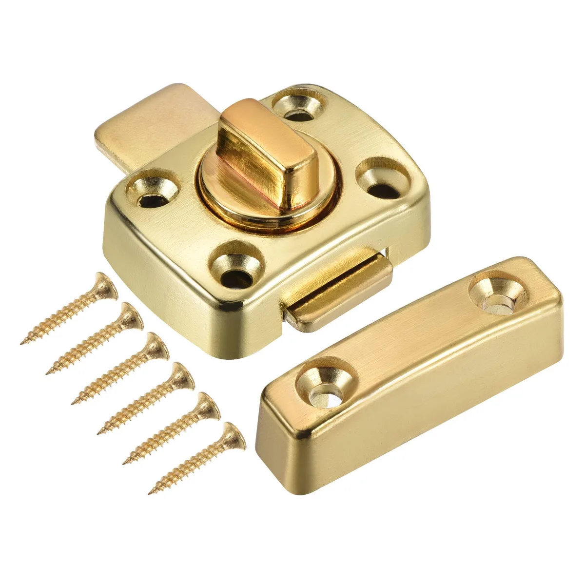 Unique-Bargains Unique-Bargains Swivel Bolt Latch 1.61" x 1.18" Zinc Alloy Gold Tone — product photo
