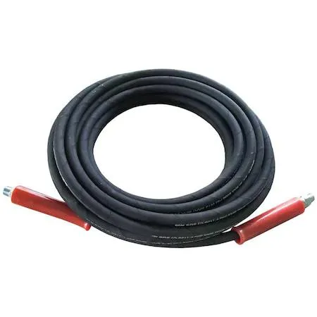 Black pressure washer hose, model 758-704, rated 6000 psi
