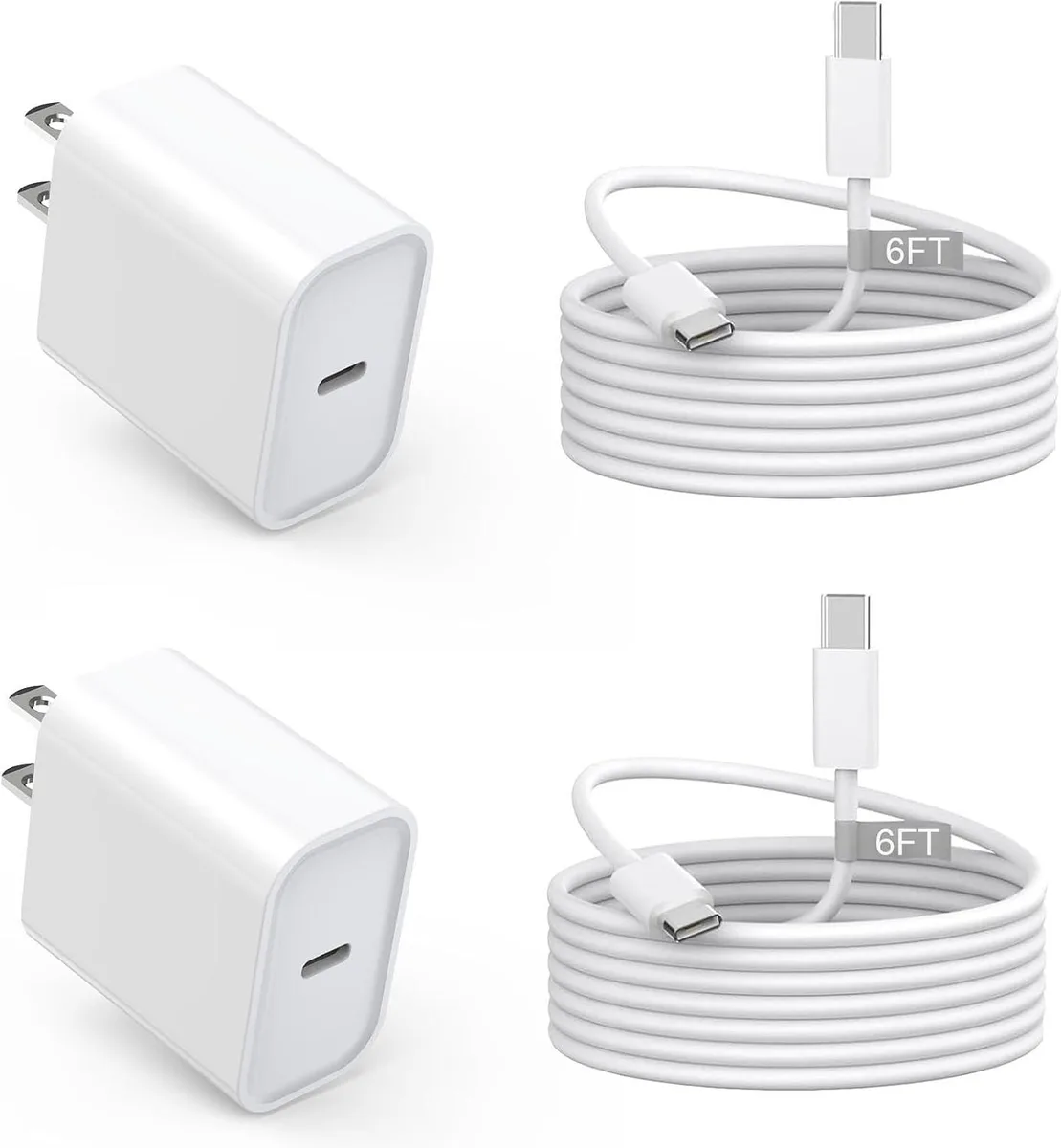 Luisport Luisport USB C Charger 20W 2pack 6FT Cable accessory — product photo