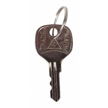 Silver metal key for Stopper II series, 1-3/4 inch, two keys shown