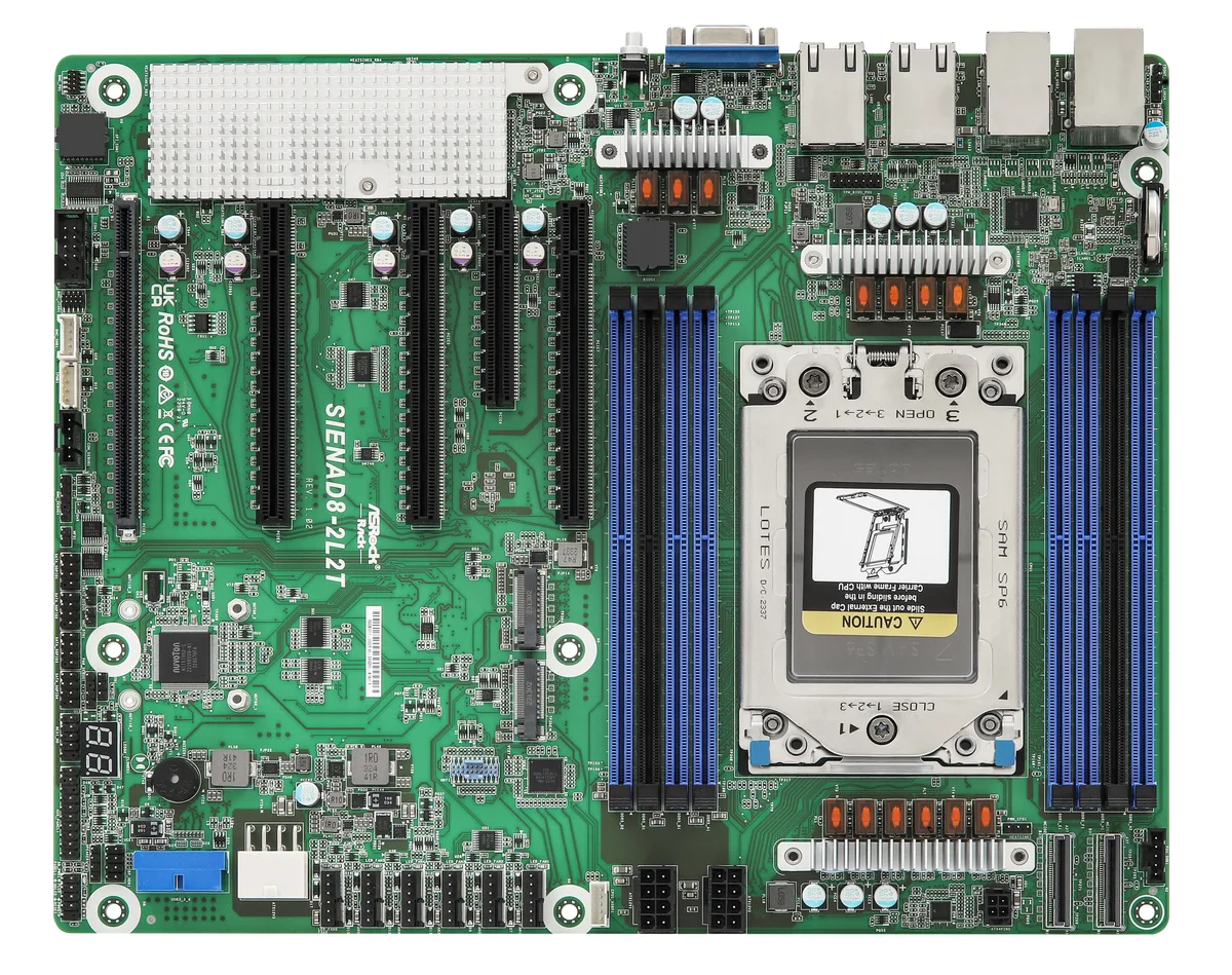 ASRock Rack ASRock Rack SIENAD8-2L2T server motherboard ATX SP6 EPYC 8004 — product photo