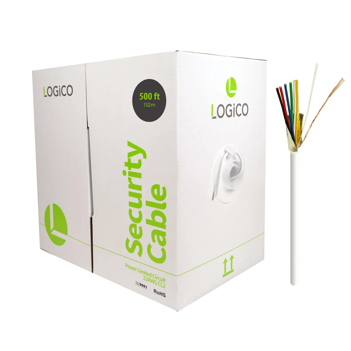 Logico Logico PLC4261 22/6 Shielded CCA Security Wire 500ft 152m White — product photo