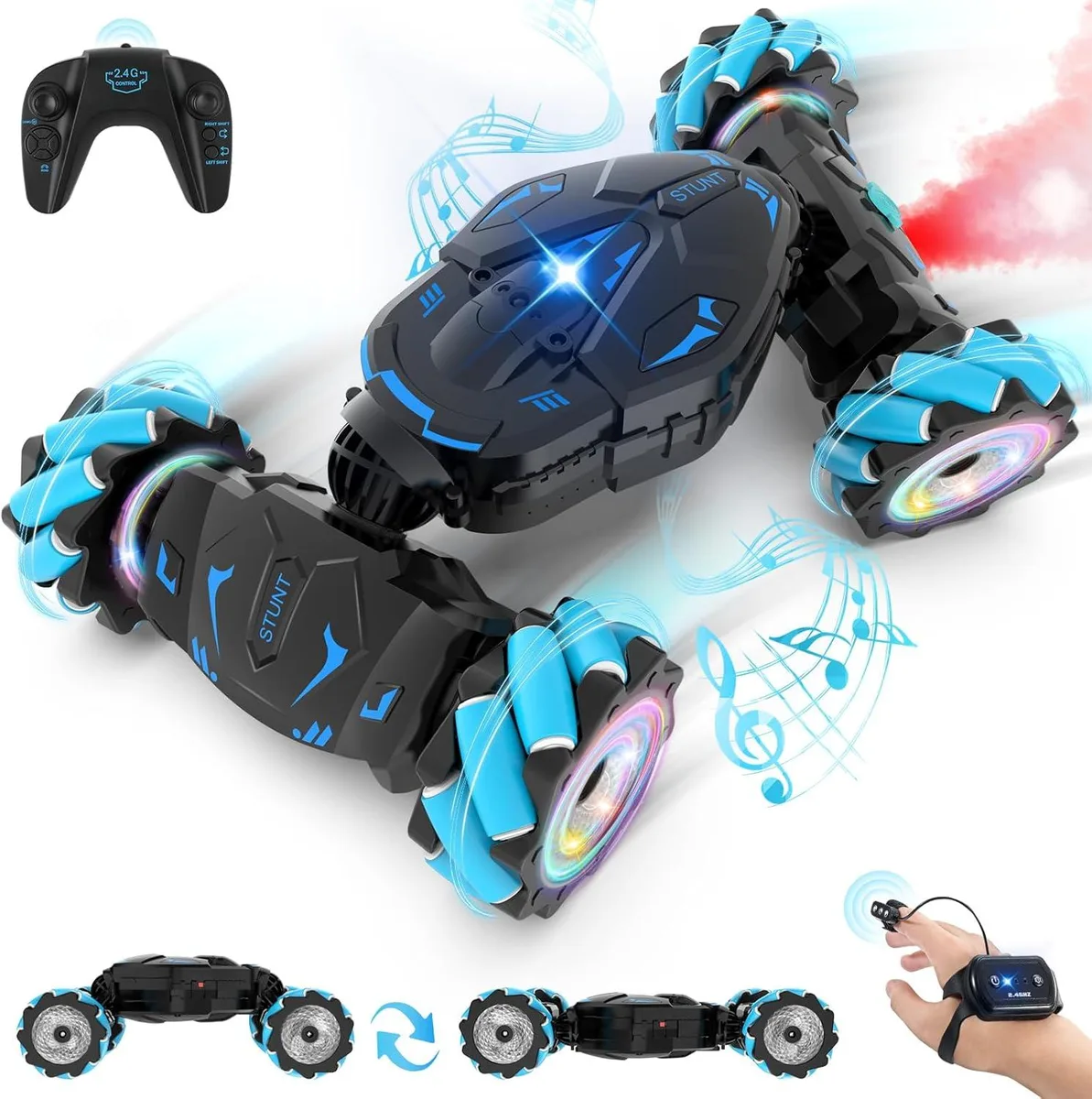 usbroway usbroway RC Stunt Car Gesture Control 2.4GHz 4WD 360° Flip Spray Lights Music — product photo