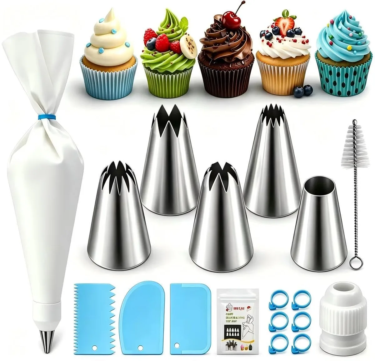 17-piece reusable piping bag and tip set in gift box