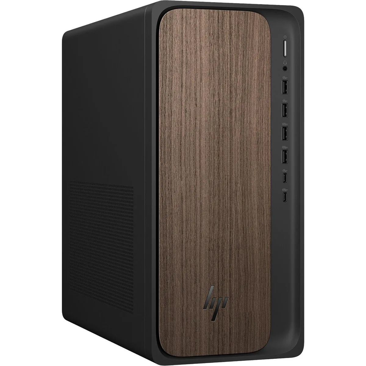 HP HP OmniDesk M03 gaming PC Intel Core Ultra 7 265 16GB DDR5 2TB NVMe RTX 5070 12GB Dark Wood — product photo