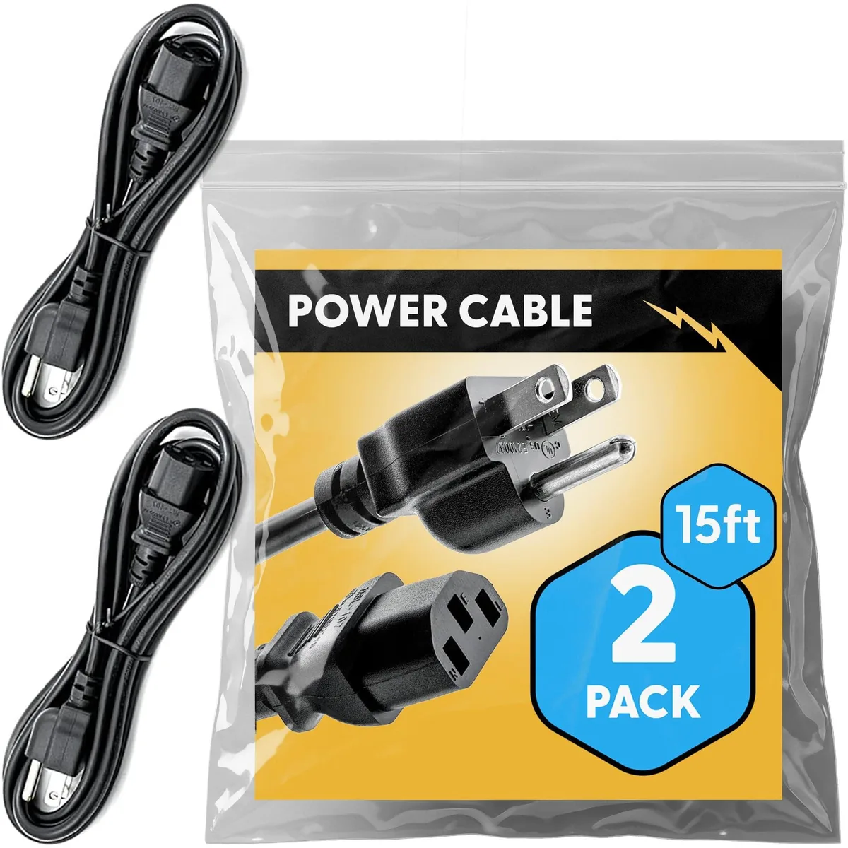 Rebuild Skills 3 ft IEC C13 to NEMA 5-15P 18AWG 10A 125V International Power Cord — product photo