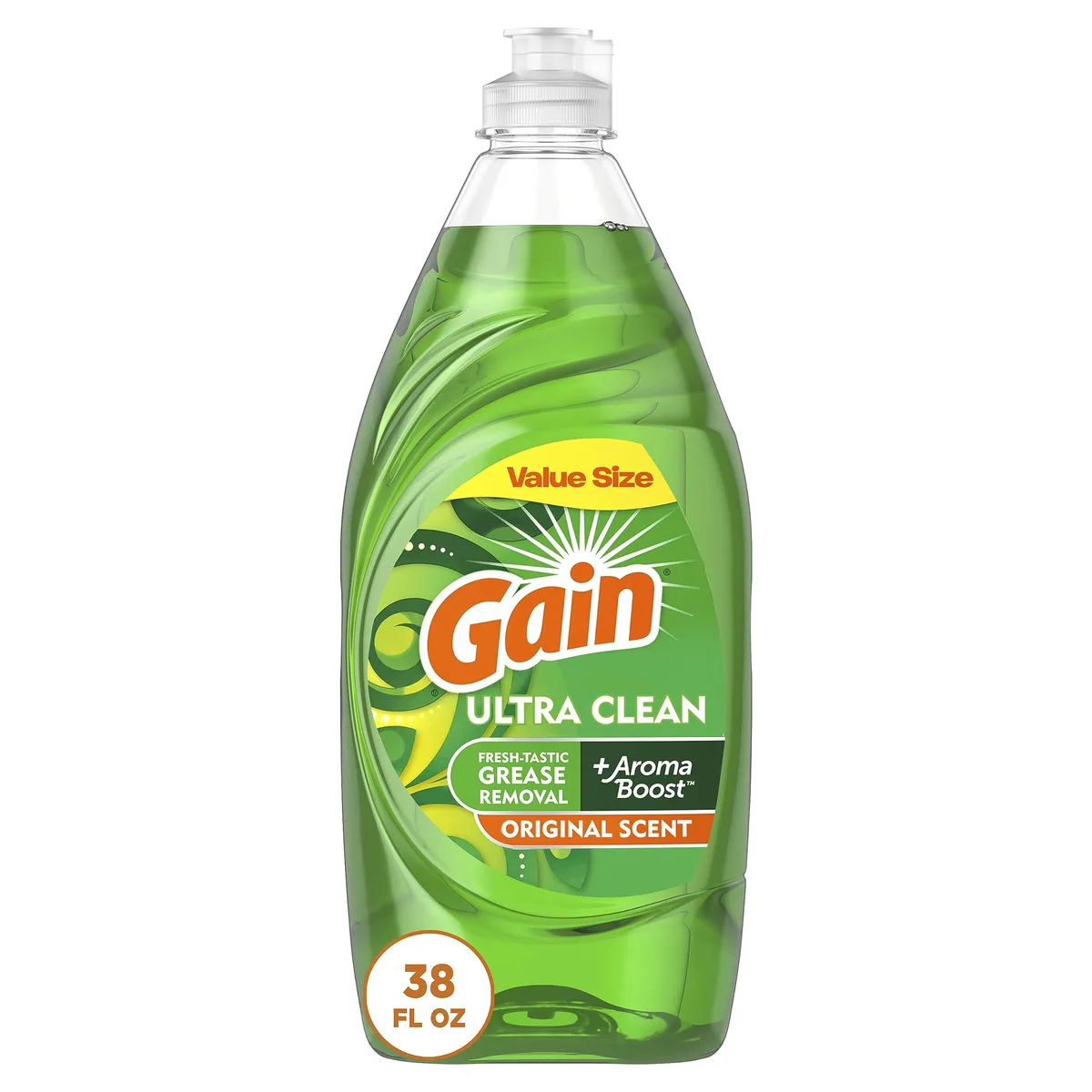 White 38 fl oz liquid dish soap bottle with original scent