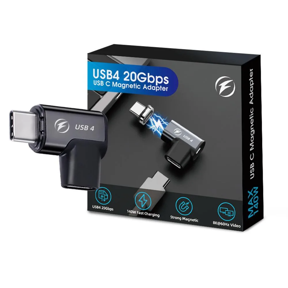 Jansicotek Jansicotek USB-C Adapter 2 Pack 140W 90° Magnetic Extender — product photo