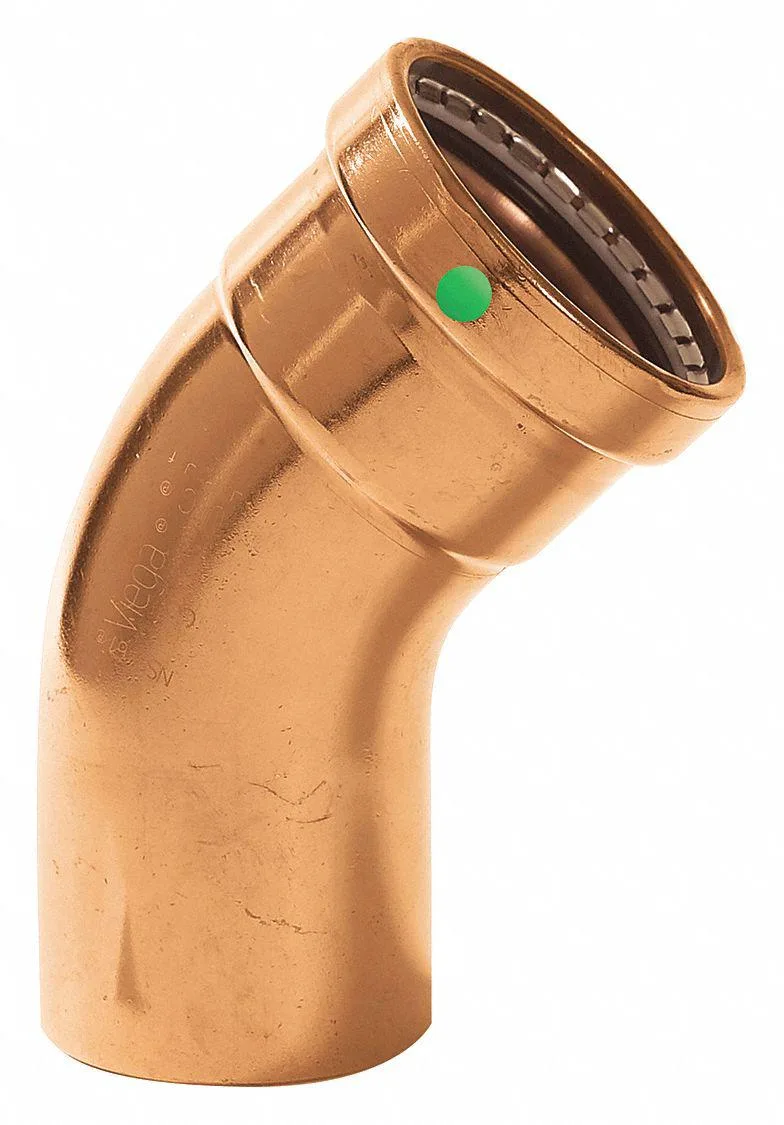 Viega Viega ProPress 0926.1XL copper 45° street elbow 2-1/2" press-fit FTG EPDM 200 psi 250°F — product photo