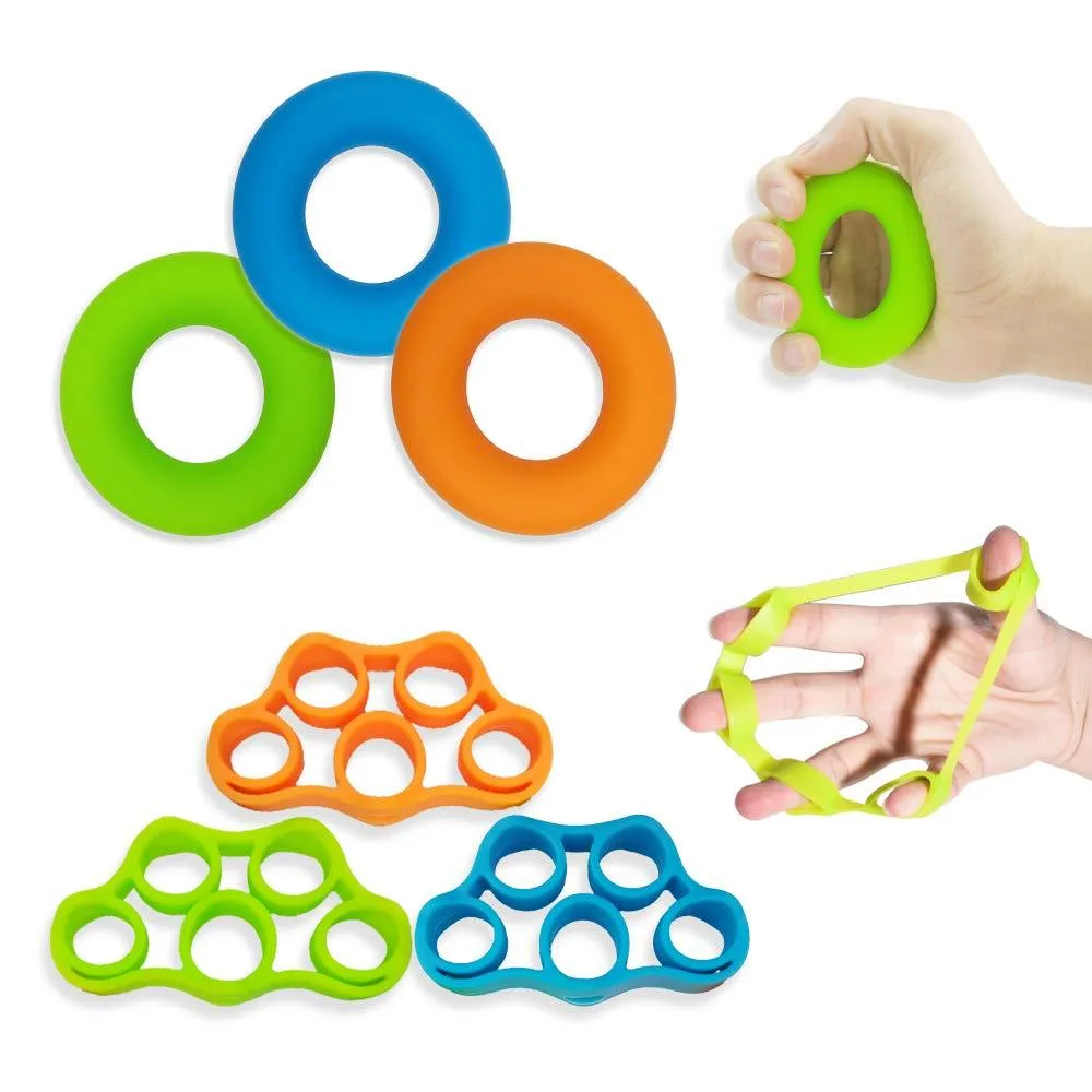  PNRSKTER Hand Grip Strengthener Set 6 PCS Silicone 30-50lb Resistance — product photo