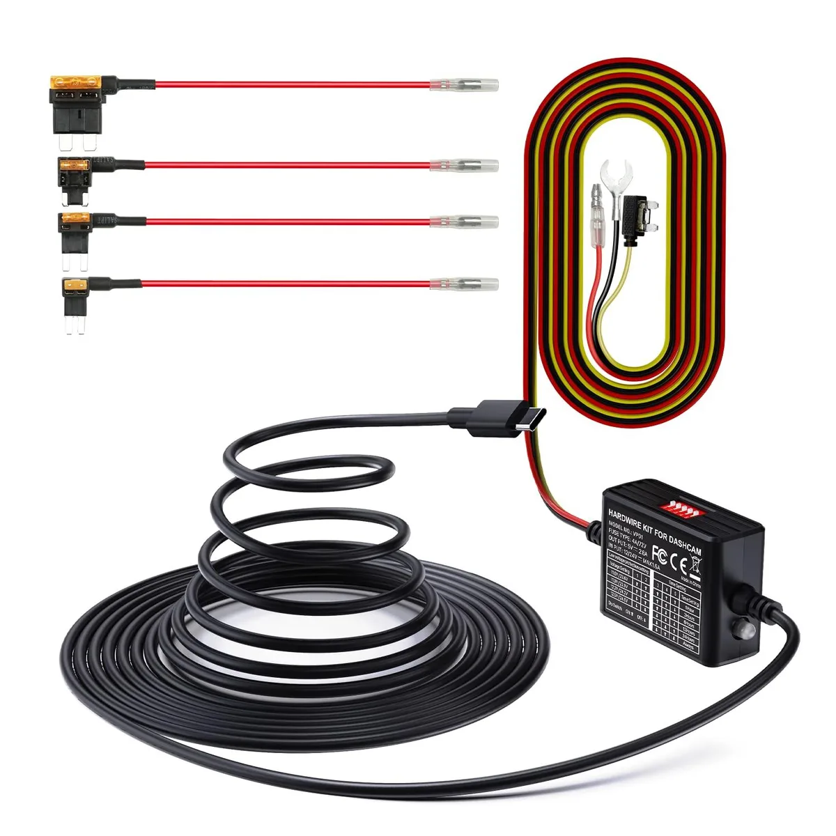 Vantrue Vantrue 3-Lead ACC Hardwire Kit 12V-24V Type-C 14.8ft for N4 N4 Pro N5 S1P E1 E2 E3 N2S — product photo