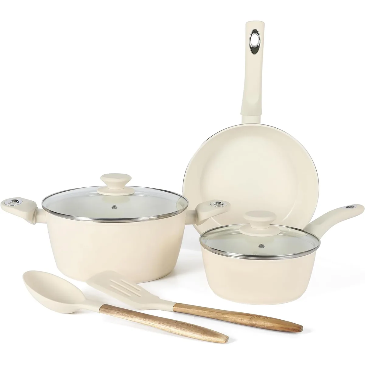 Gibson Home Gibson Home 510121100M 7 Piece Forged Aluminum Cookware Set Linen — product photo