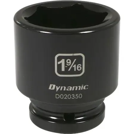 3/4 inch drive standard socket, 1-9/16 inch size, 6 point black phosphate finish