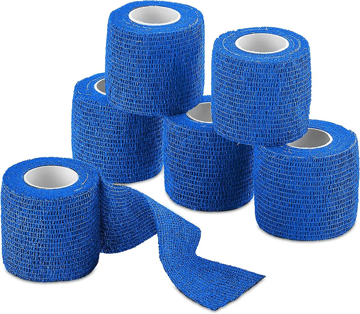 MEDca MEDca Self-Adherent Cohesive Bandage Wrap 6 Rolls Blue 2 in x 5 Yards First Aid — product photo