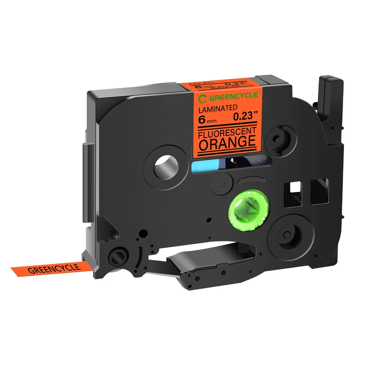 GREENCYCLE GREENCYCLE TZe-B11 Label Tape 6mm Black on Fluorescent Orange 20 Pack — product photo