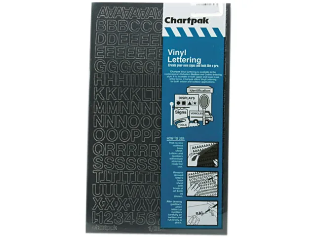 Black self-adhesive vinyl letters and numbers half inch height 201 pieces