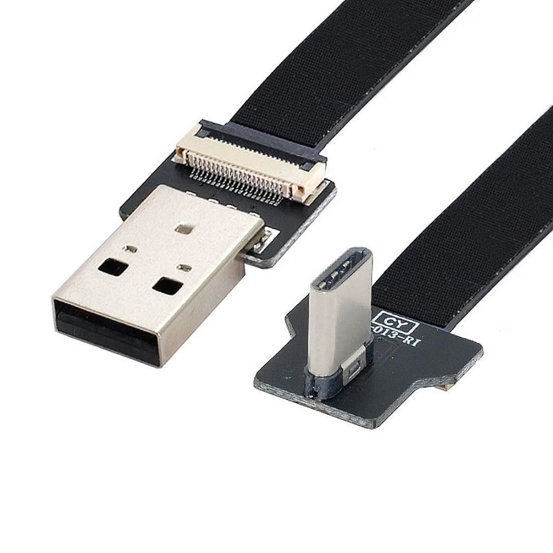 LORDWORLD LORDWORLD USB 2.0 Male to USB-C Male 90° Flat Cable 1.0M — product photo